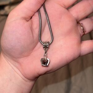 Silver crown princess necklace